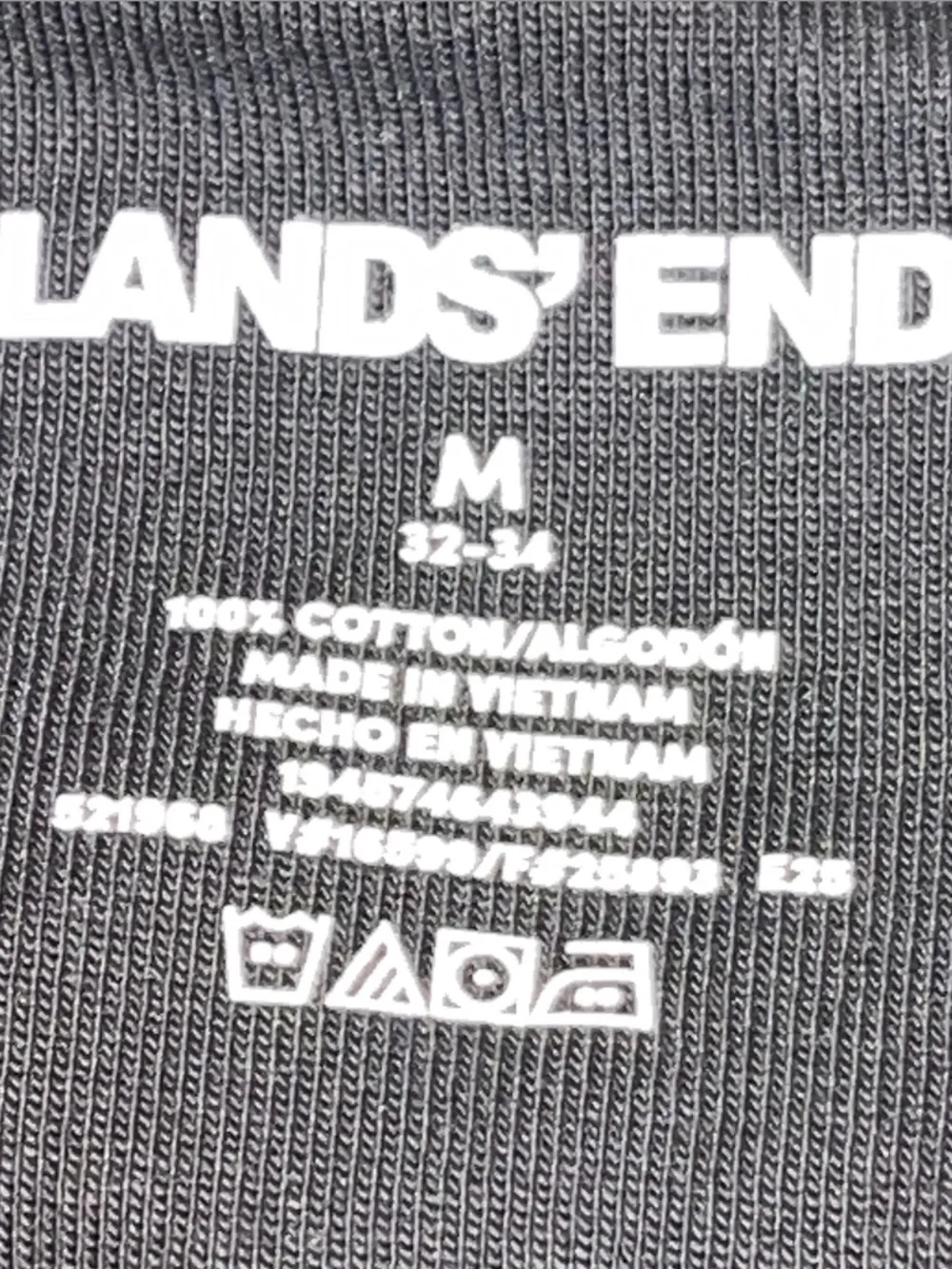 Lands' End Briefs Mens Medium Black 3 Pack Solid Jersey Cotton Tagless